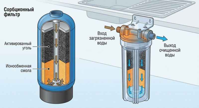 Cорбционный фильтр для очистки воды